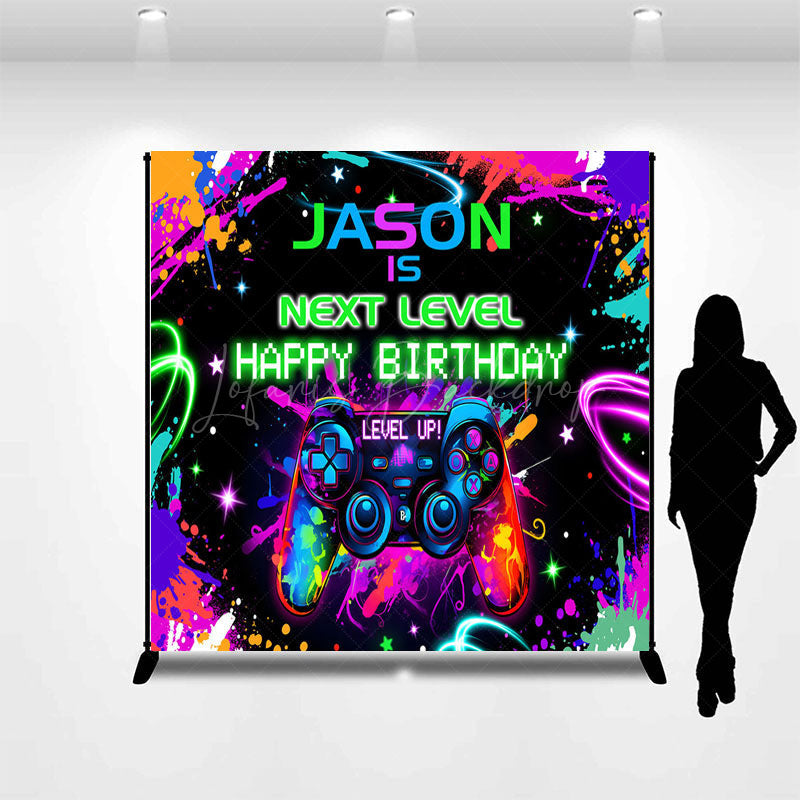 Lofaris Color Neon Next Level Games Custom Birthday Backdrop
