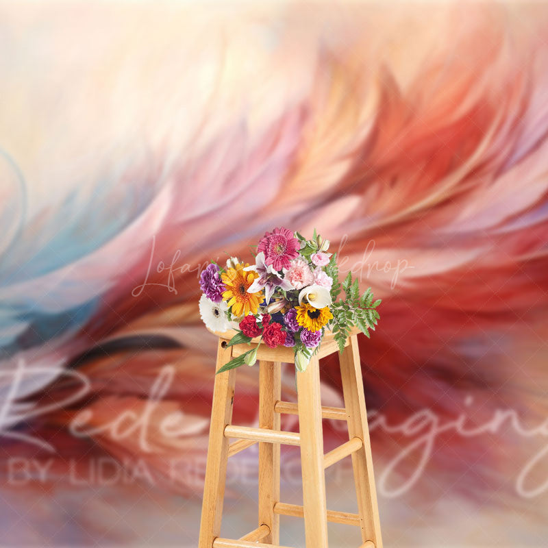 Lofaris Color Pretty Pastel Feather Fine Art Photo Backdrop