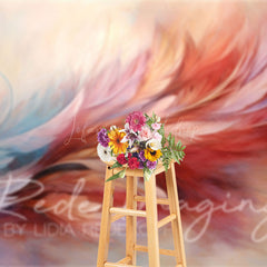 Lofaris Color Pretty Pastel Feather Fine Art Photo Backdrop