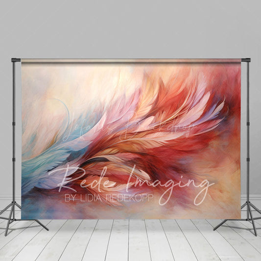 Lofaris Color Pretty Pastel Feather Fine Art Photo Backdrop