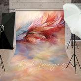 Lofaris Color Pretty Pastel Feather Fine Art Sweep Backdrop