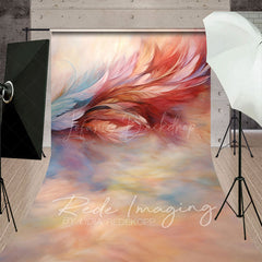 Lofaris Color Pretty Pastel Feather Fine Art Sweep Backdrop
