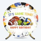 Lofaris Color Splash Painting Balls Round Birthday Backdrop