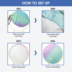 Lofaris Color Splash Painting Balls Round Birthday Backdrop