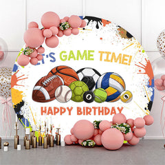 Lofaris Color Splash Painting Balls Round Birthday Backdrop