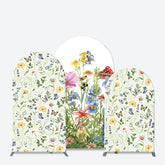 Lofaris Color Spring Floral Butterfly Birthday Arch Backdrop