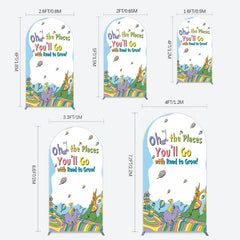 Lofaris Color The Places You Will Go Birthday Arch Backdrop