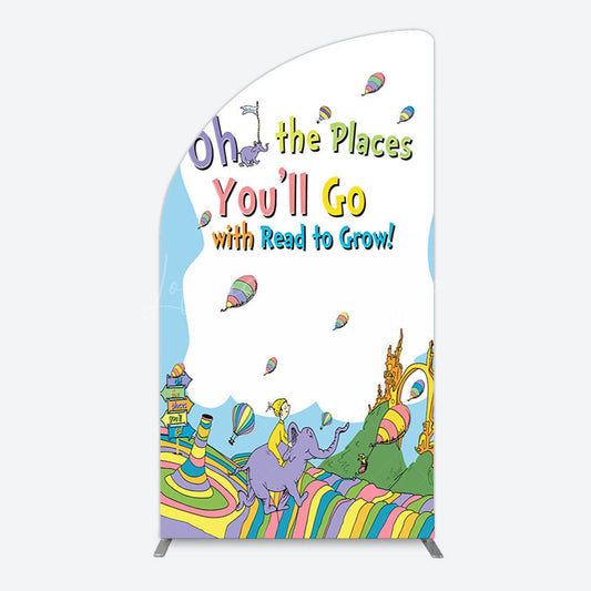 Lofaris Color The Places You Will Go Birthday Half Moon Arch Backdrop
