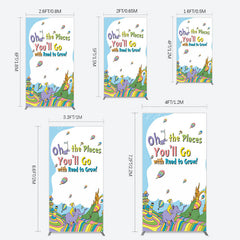 Lofaris Color The Places You Will Go Birthday Rectangle Backdrop