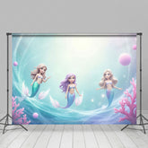 Lofaris Color Undersea Coral Mermaid Cake Smash Backdrop