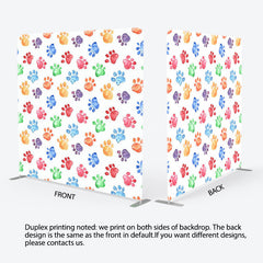 Lofaris Color Watercolor Pet Paw Print Square Tension Backdrop