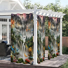 Lofaris Colored Draw Waterproof Printed Outdoor Curtains