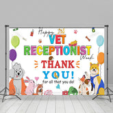 Lofaris Colored Happy Vet Receptionist Thank You Backdrop