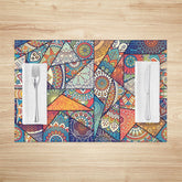 Lofaris Colored Vintage Tribal Pattern Set Of 4 Placemats