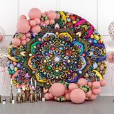 Lofaris Colorful Abstract Mandala Round Ethiopian Backdrop
