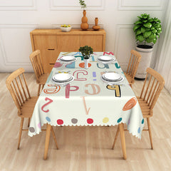Lofaris Colorful Alphabet Rectangle Tablecloth For Kids
