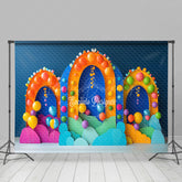 Lofaris Colorful Arch Outline Balloons Cake Samsh Backdrop