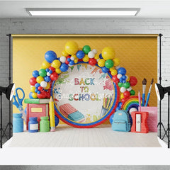 Lofaris Colorful Art Class Back To School Backdrop Paint Splatter Scissors Balloons Background Student Photography Prop
