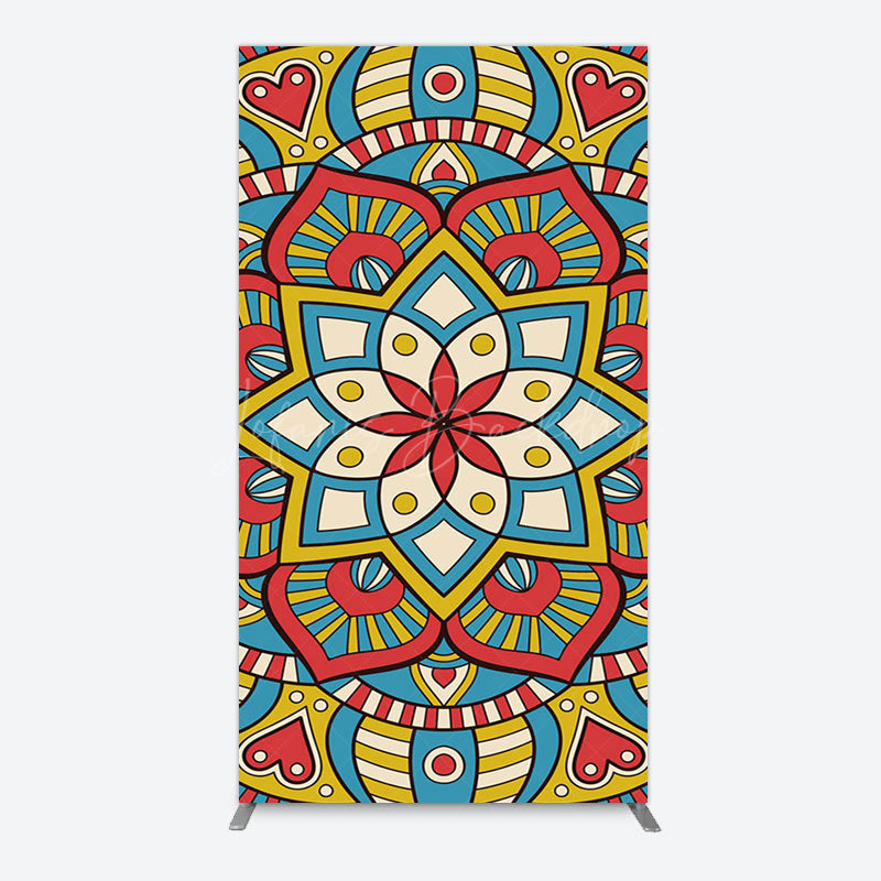 Lofaris Colorful Artistic Floral Mandala Lohri Arch Backdrop
