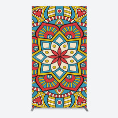 Lofaris Colorful Artistic Floral Mandala Lohri Arch Backdrop