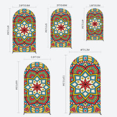 Lofaris Colorful Artistic Floral Mandala Lohri Arch Backdrop