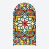 Lofaris Colorful Artistic Floral Mandala Lohri Arch Backdrop
