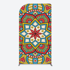 Lofaris Colorful Artistic Floral Mandala Lohri Arch Backdrop