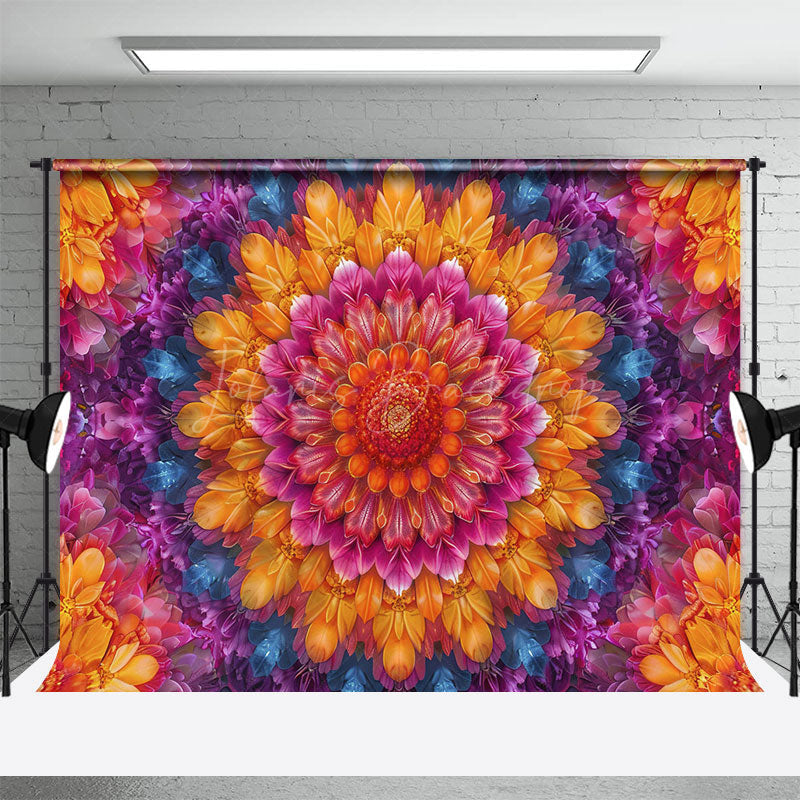 Lofaris Colorful Artistic Mandala Flower Fine Art Backdrop