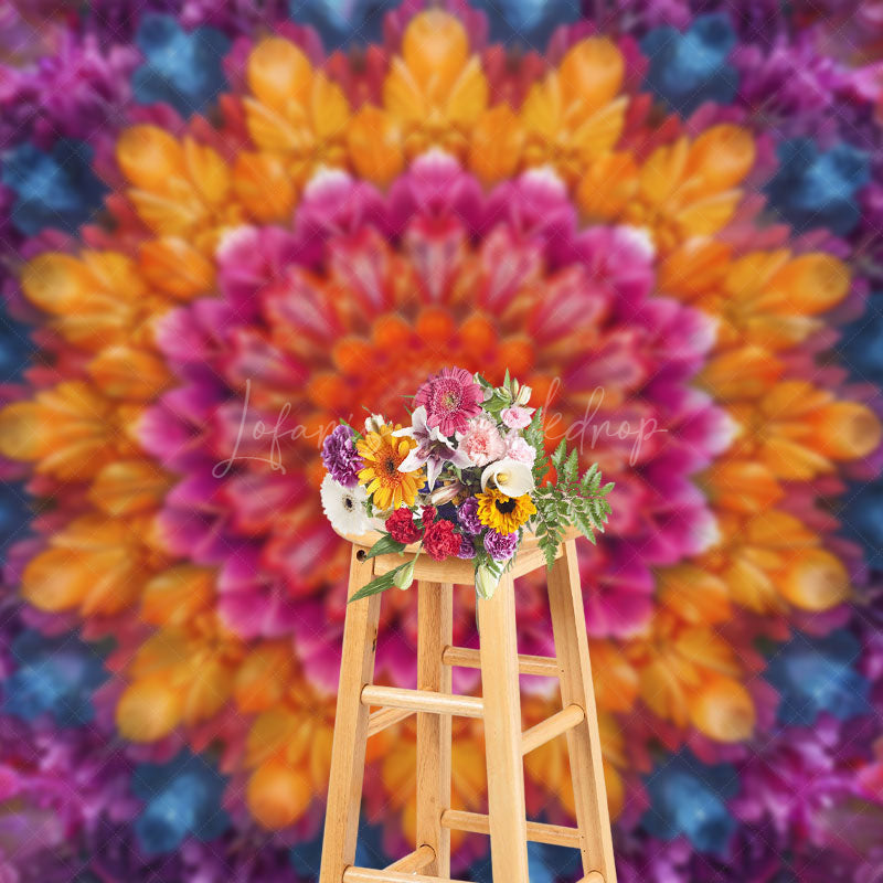 Lofaris Colorful Artistic Mandala Flower Fine Art Backdrop