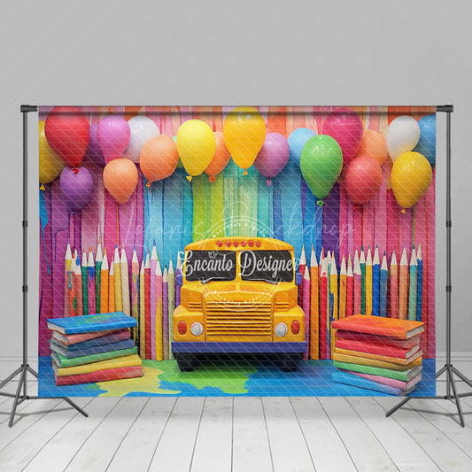 Lofaris Colorful Balloon Welcome Back To School Studio Backdrop