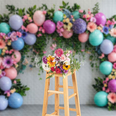 Lofaris Colorful Balloons Floral Plant Wedding Backdrop