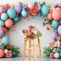 Lofaris Colorful Balloons Flower Plant Leaf Wedding Backdrop