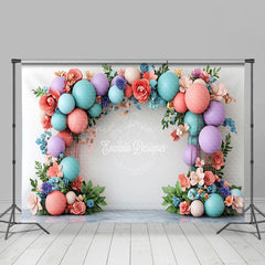 Lofaris Colorful Balloons Flower Plant Leaf Wedding Backdrop
