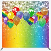 Lofaris Colorful Balloons Glitter Lighted Square Backdrop