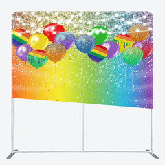 Lofaris Colorful Balloons Glitter Lighted Square Backdrop