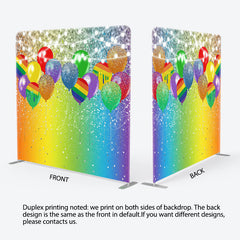 Lofaris Colorful Balloons Glitter Lighted Square Backdrop