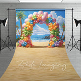Lofaris Colorful Beach Balloon Arch Summer Sweep Backdrop
