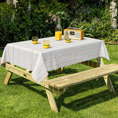 Lofaris Colorful Birthday Party Stripes Rectangle Tablecloth