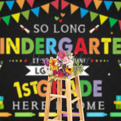 Lofaris Colorful Blackboard Kindergarten Graduation Backdrop