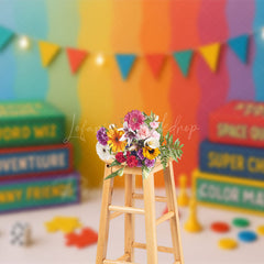 Lofaris Colorful Board Games Sweet Flags Cake Smash Backdrop