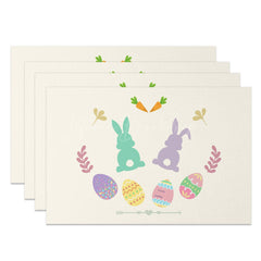 Lofaris Colorful Bunny Eggs Happy Easter Set Of 4 Placemats
