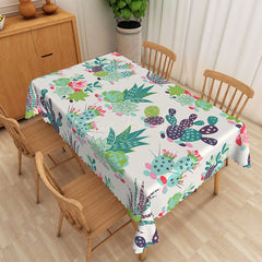 Lofaris Colorful Cactus and Floral Tablecloth for Fiesta Cinco de Mayo or Southwest Desert Themed Party