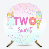 Lofaris Colorful Candy Ice Cream Two Sweet Round Backdrop