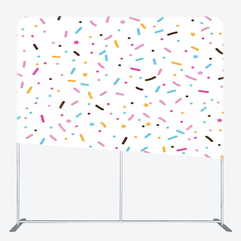 Lofaris Colorful Candy Stars Birthday Pillow Case Backdrop