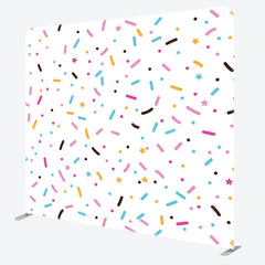 Lofaris Colorful Candy Stars Birthday Pillow Case Backdrop