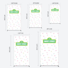 Lofaris Colorful Candy Sweet Street Birthday Rectangle Backdrop