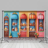 Lofaris Colorful Candyland Dessert House Cake Smash Backdrop
