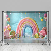 Lofaris Colorful Candyland Rainbow Fairy Cake Smash Backdrop