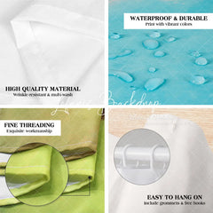 Lofaris Colorful Cartoon Christmas Tree and Snowflake Pattern Shower Curtain Festive Winter Holiday Bathroom Decor