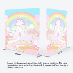 Lofaris Colorful Castle Candyland Square Tension Backdrop